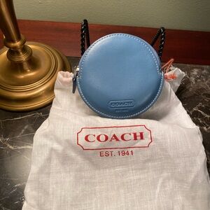 Coach Light Blue Leather Coin Purse